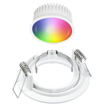 linovum LED Einbaustrahler 4er Set Extra flacher LED Einbaustrahler weiss rund starr inkl. LED, Leuchtmittel inklusive, Leuchtmittel inklusive