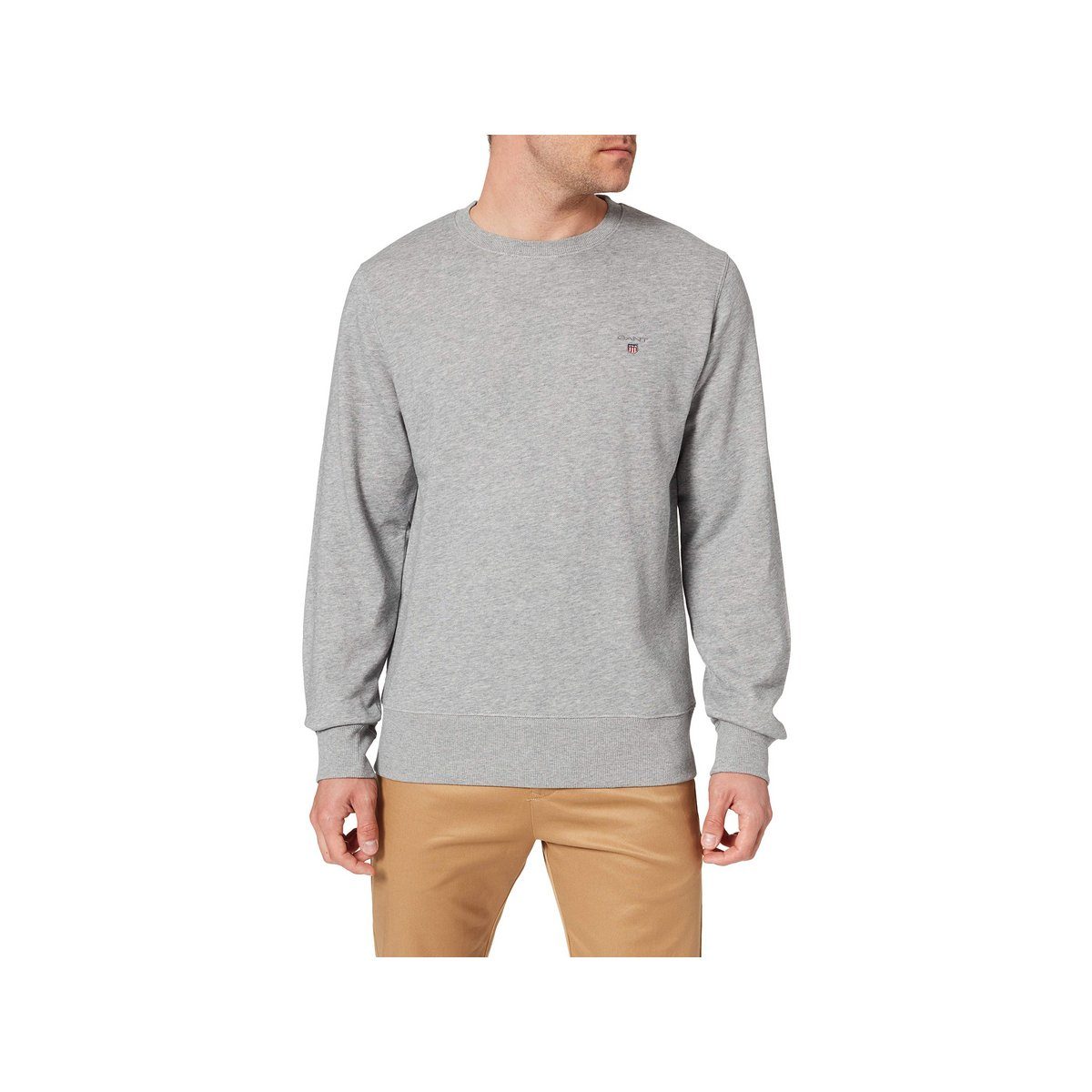 grau V-Ausschnitt-Pullover Gant (1-tlg) regular