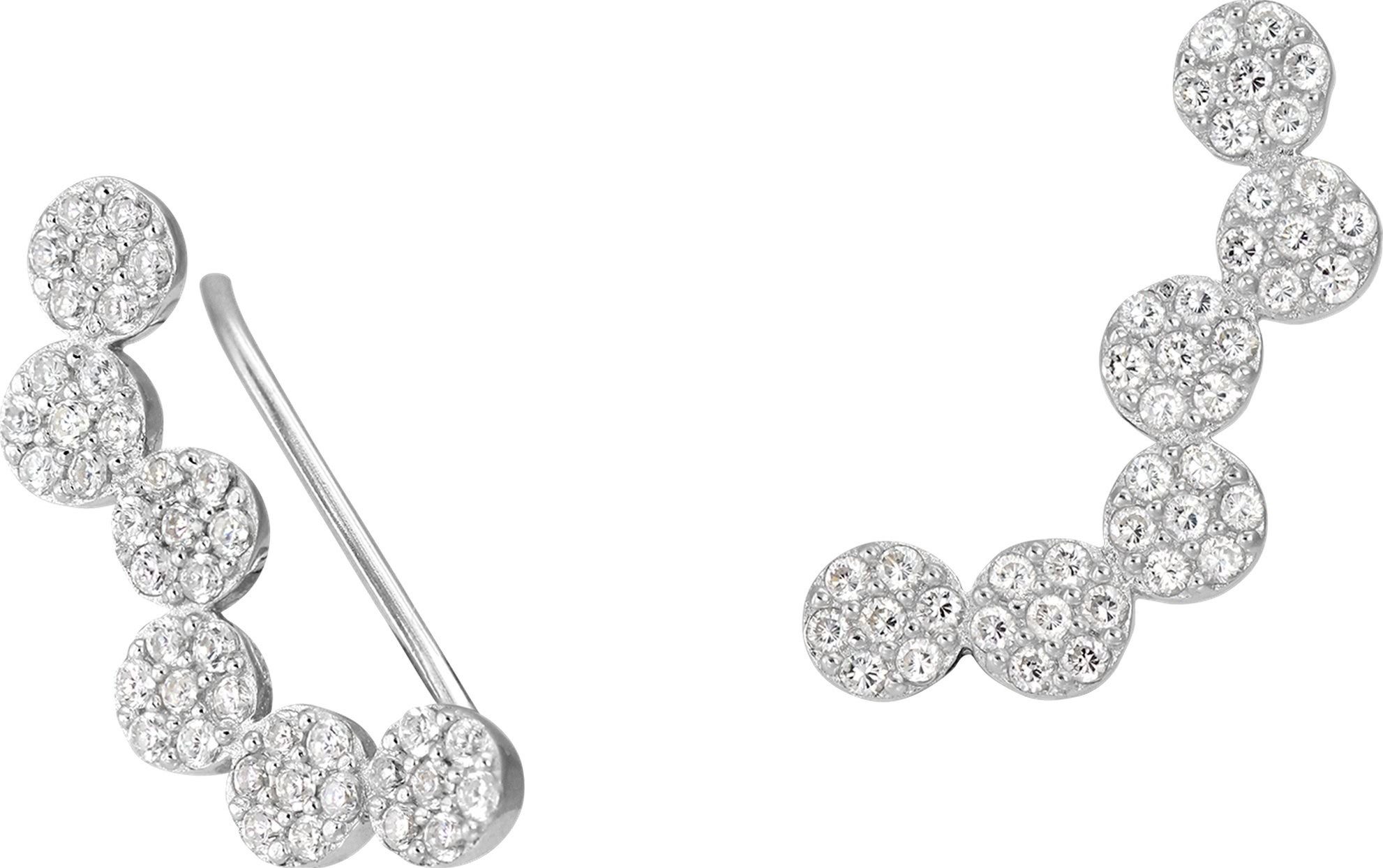 SilberDream Paar Ohrklemmen SilberDream weiß Ear Cuff Kreise Ohrringe (Ohrklemme), Damen Ohrklemme Ear Cuff Kreise 925 Sterling Silber, weiß