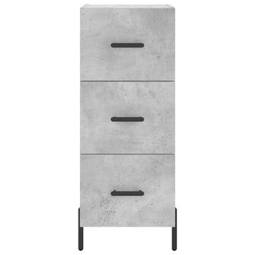 vidaXL Highboard Highboard Betongrau 34,5x34x180 cm Spanplatte Glas Vitrine