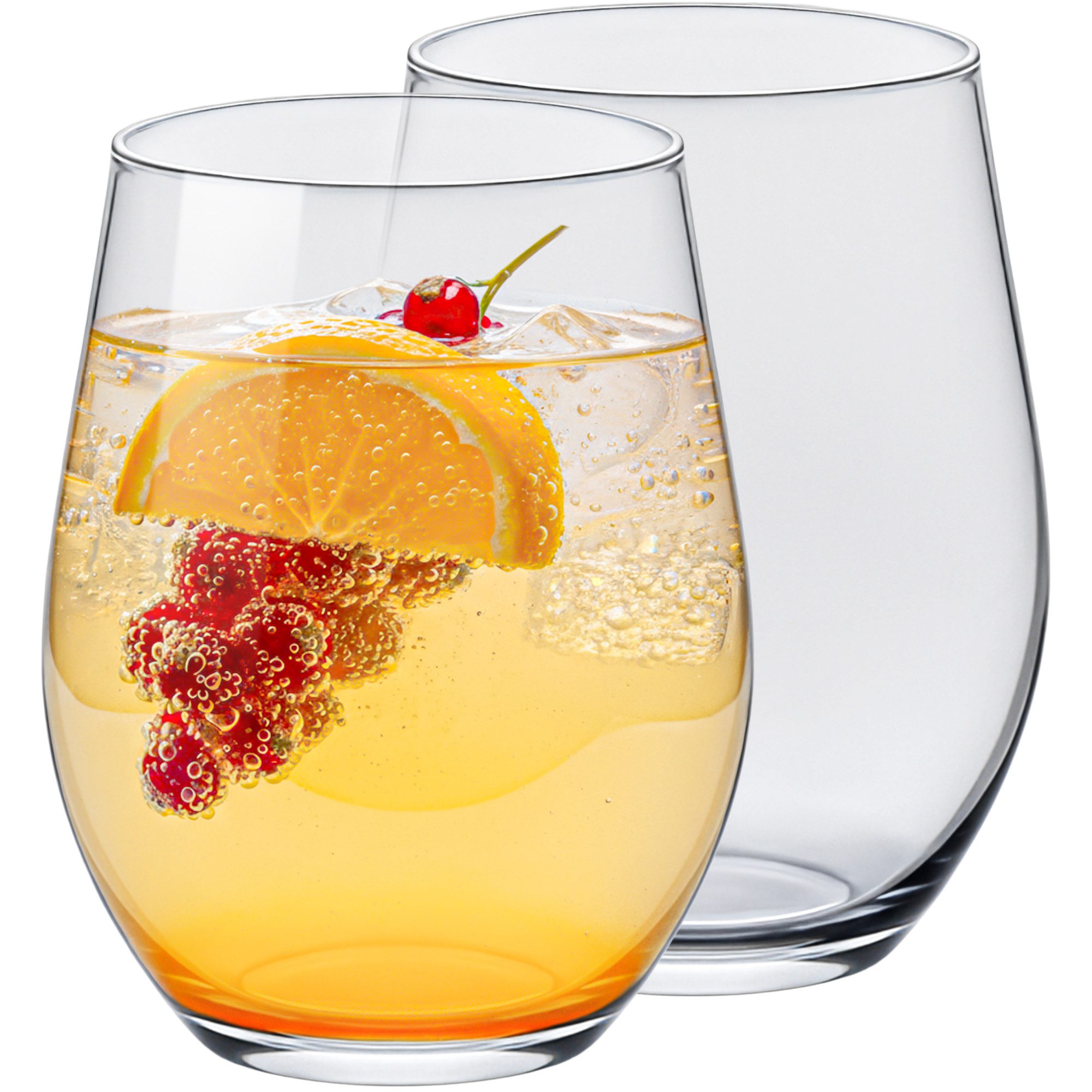 KONZEPT Gläser-Set 4-teilig – 580 ml große Gläser für Wasser, Saft, Wein & Cocktails, 4-tlg., Ergonomische Form, Leicht, Spülmaschinenfest, Stabil, Transparent