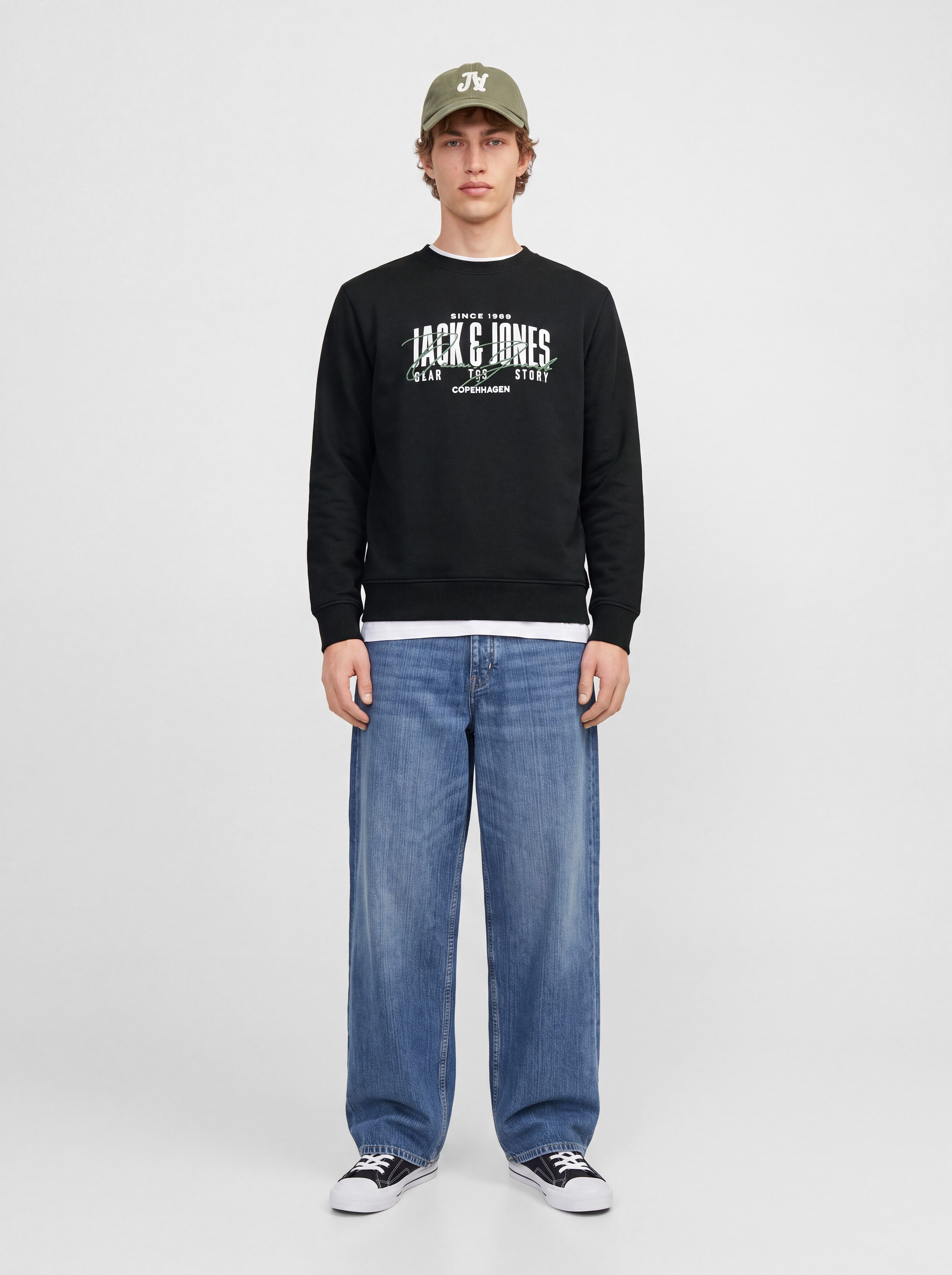 Jack & Jones Sweatshirt JJAERO SWEAT CREW NECK Materialmix, regular fit – Bild 5 von 5