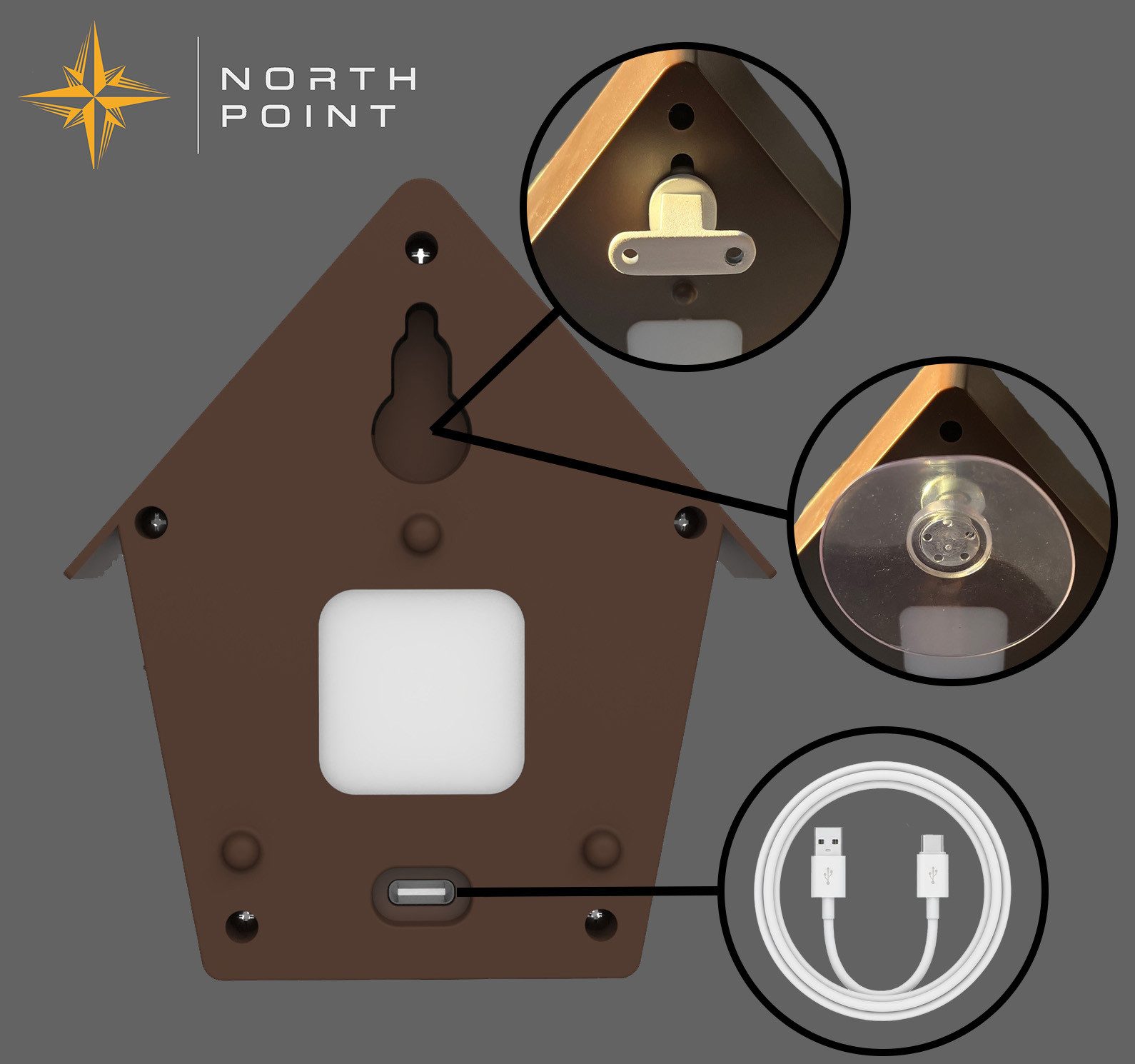 Northpoint LED Dekolicht Soundbox Naturgeräuschebox mit Echtholz, LED, Bewegungssensor