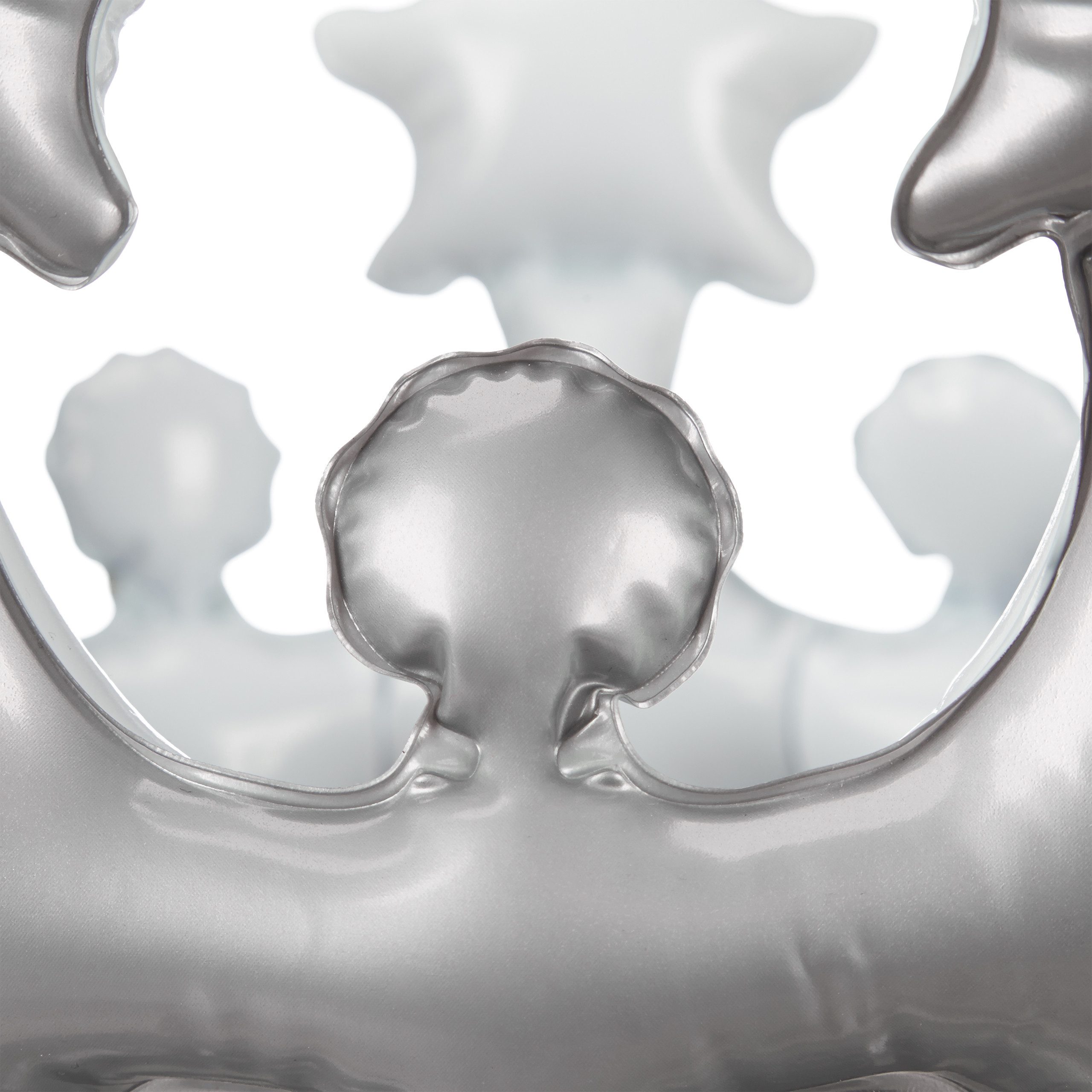 relaxdays Aufblasbares Partyzubehör 2 x Aufblasbare Krone silber