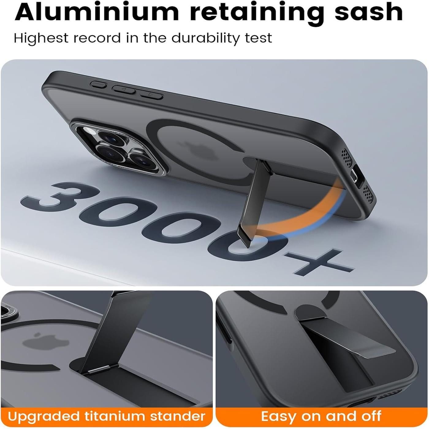 CoolGadget Handyhülle Kickstand Hybrid Hülle für iPhone 12 Pro Max 6,7 Zoll, Schutzhülle Militärschutz Ständer kompatibel mit MagSafe Magnetring
