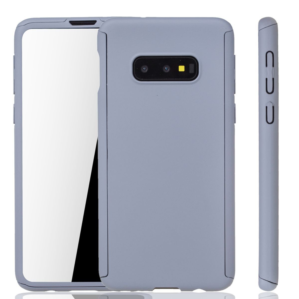 König Design Handyhülle Samsung Galaxy S10e, Samsung Galaxy S10e Handyhülle 360 Grad Schutz Full Cover Grau