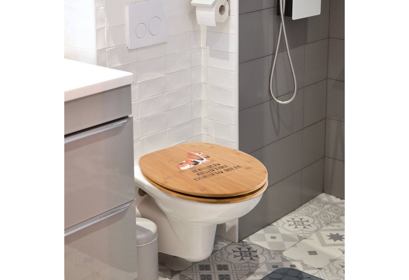 Thumbnail - Mr. & Mrs. Panda WC-Sitz Hund Basset Hound - Transparent - Geschenk, Toilette, Toilettendeckel (Packung, 1-St., Motiv WC...