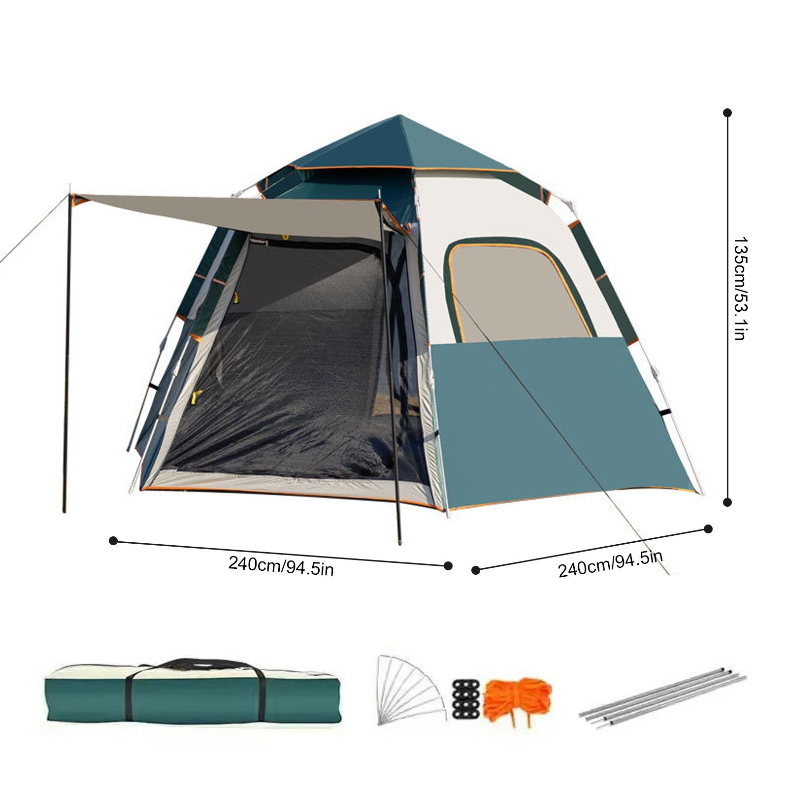 TWSOUL Wurfzelt sechseckiges Zelt, 240*240*135cm, Personen: günstig online kaufen