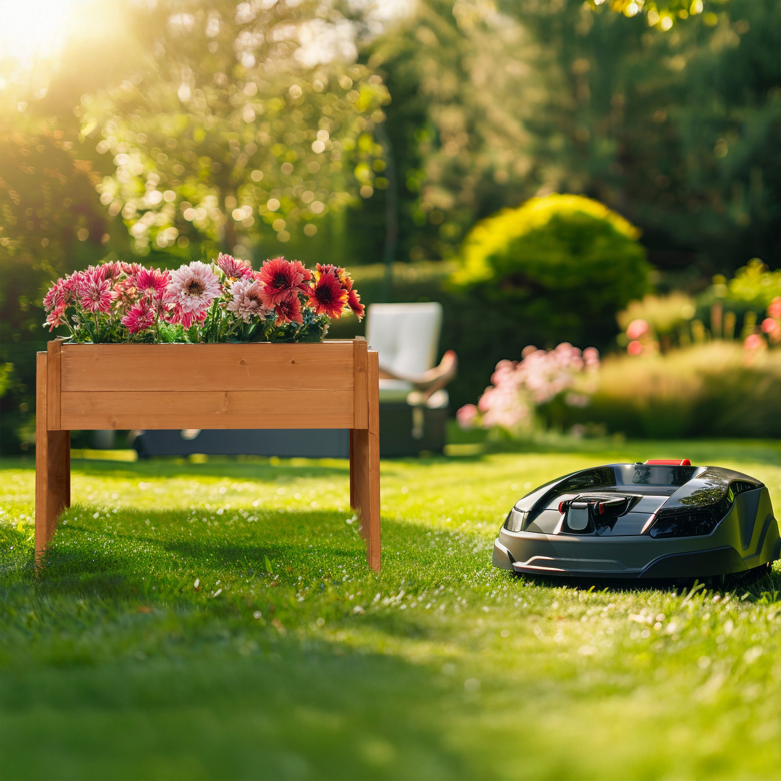 relaxdays Mähroboter-Garage mit Pflanzkaste, BxTxH: 79x74x52.5 günstig online kaufen