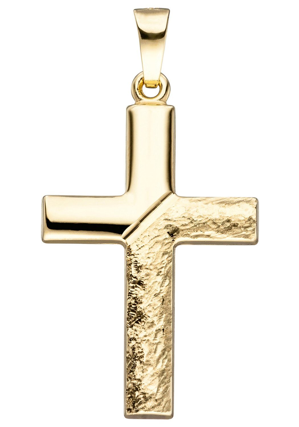 JOBO Kreuzanhänger Anhänger Kreuz, Tiefe 585 mm, mm Gold, ca. Breite Höhe 27,2 mm, ca. 16,7 ca. 1,7