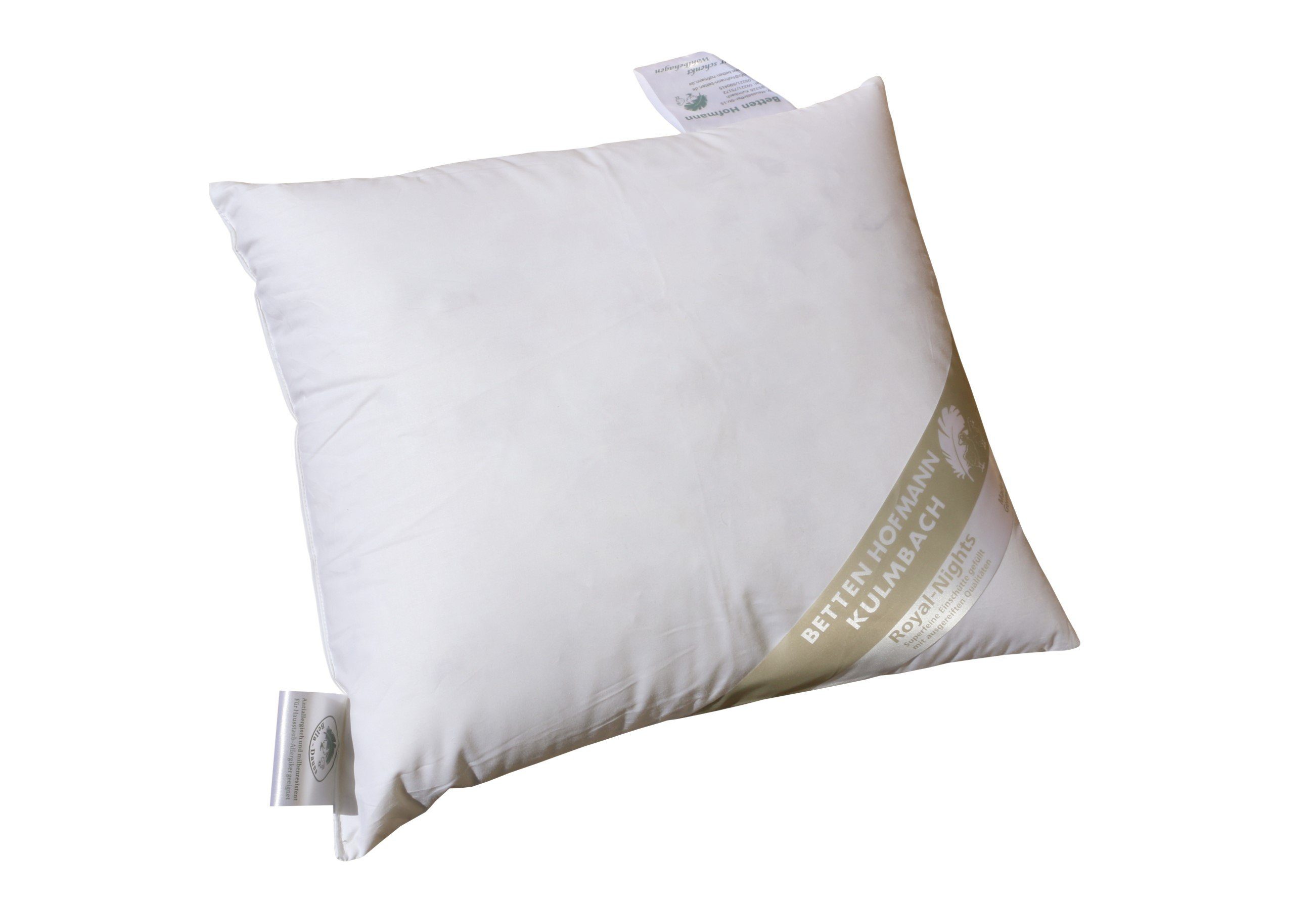 Betten Hofmann Federkopfkissen Betten Hofmann Kleinkissen 35x40 cm Federkissen prall 30% Daunen 325 g, Füllung: 70% Federn, 30% Daunen, Bezug: 100% Baumwolle, Seitenschläfer, prall befüllt, made in Germany, vielseitig einsetzbar