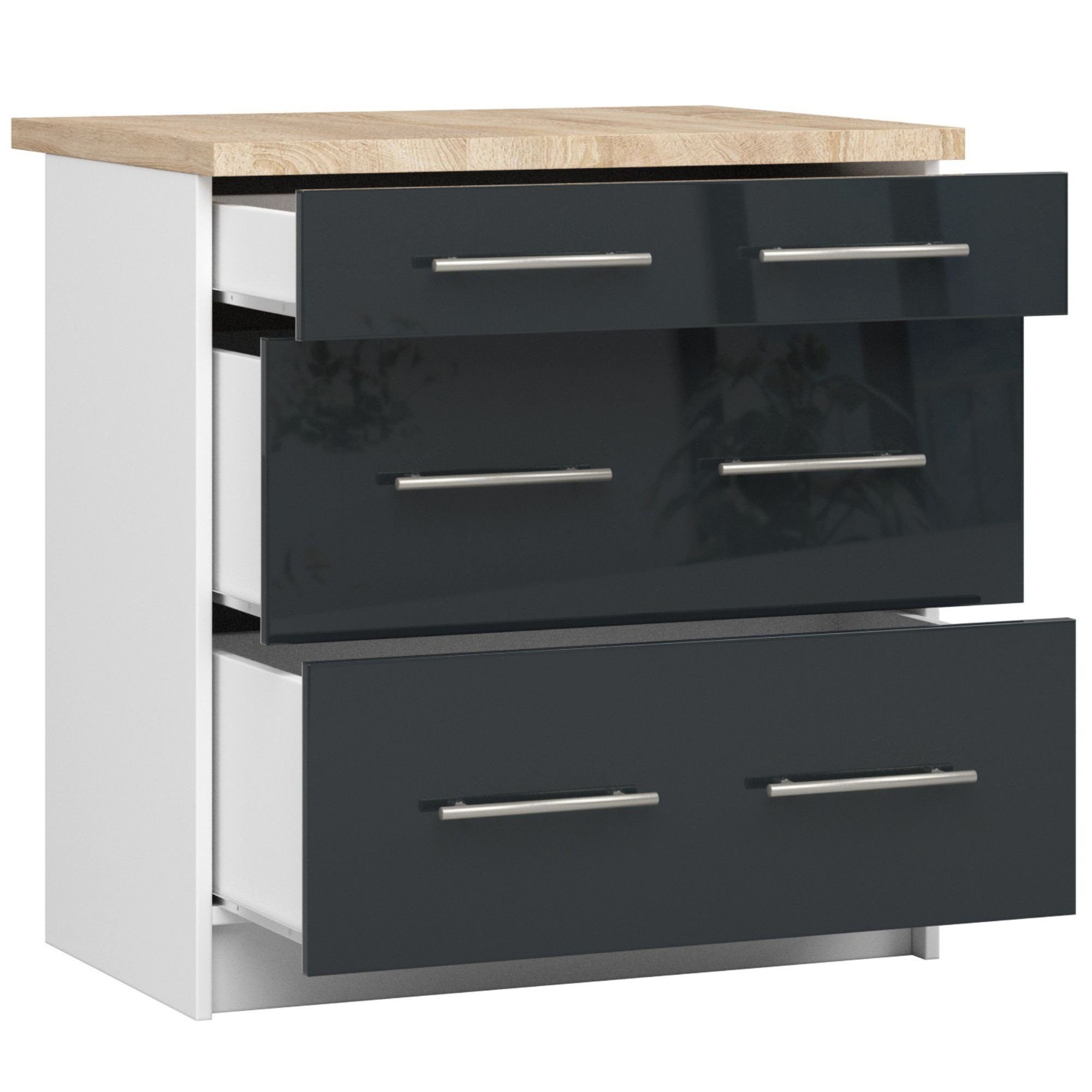 Raumhirsch Furniture Unterschrank Moderner Küchenunterschrank - 3 Schublade günstig online kaufen