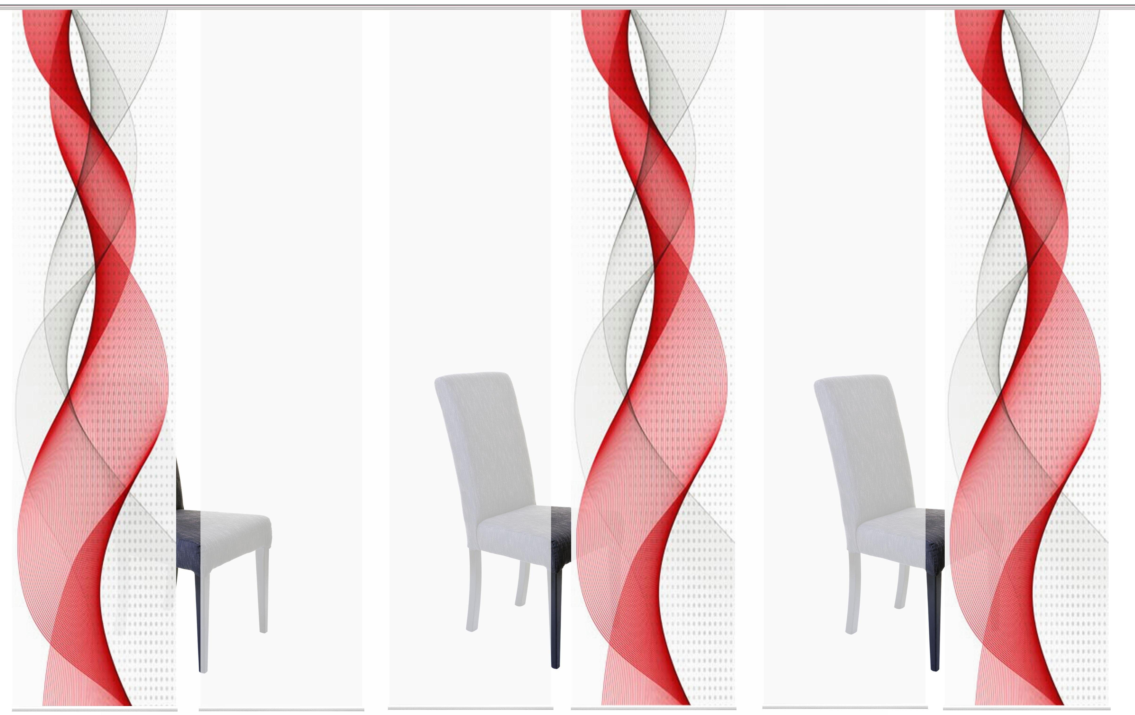 HOME WOHNIDEEN Schiebegardine OPALIA 6ER SET (6 St), Paneelwagen, halbtransparent, Microfaser, HxB: 245x60