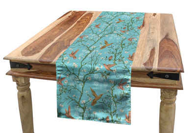 Abakuhaus Tischläufer Esszimmer Küche Rechteckiger Dekorativer Tischläufer, Frühling Branchen Hummingbirds Baum