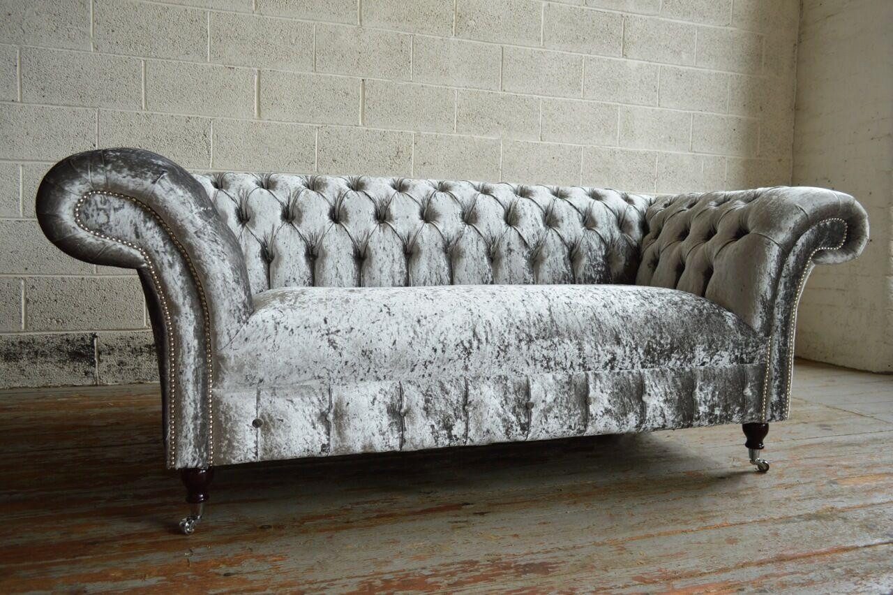 JVmoebel Sofa Chesterfield Couch aus Samt im eleganten Design, Made in Europa