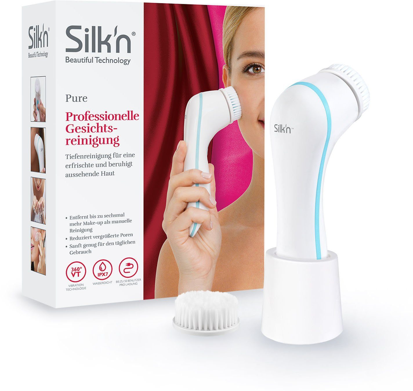 Elektrische Gesichtsreinigungsbürste weiß Silk'n Silk'n Pure
