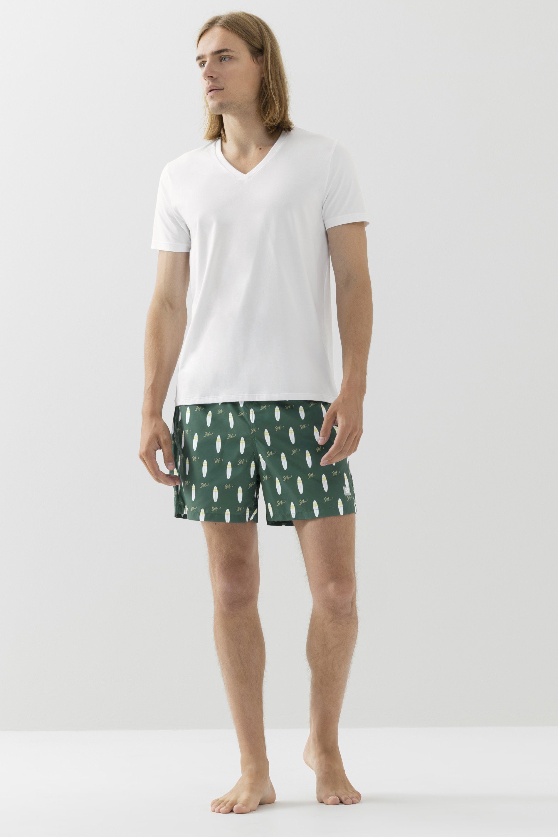 Cotton Dry Uni Colour Weiss Mey (1-tlg) Serie V-Shirt