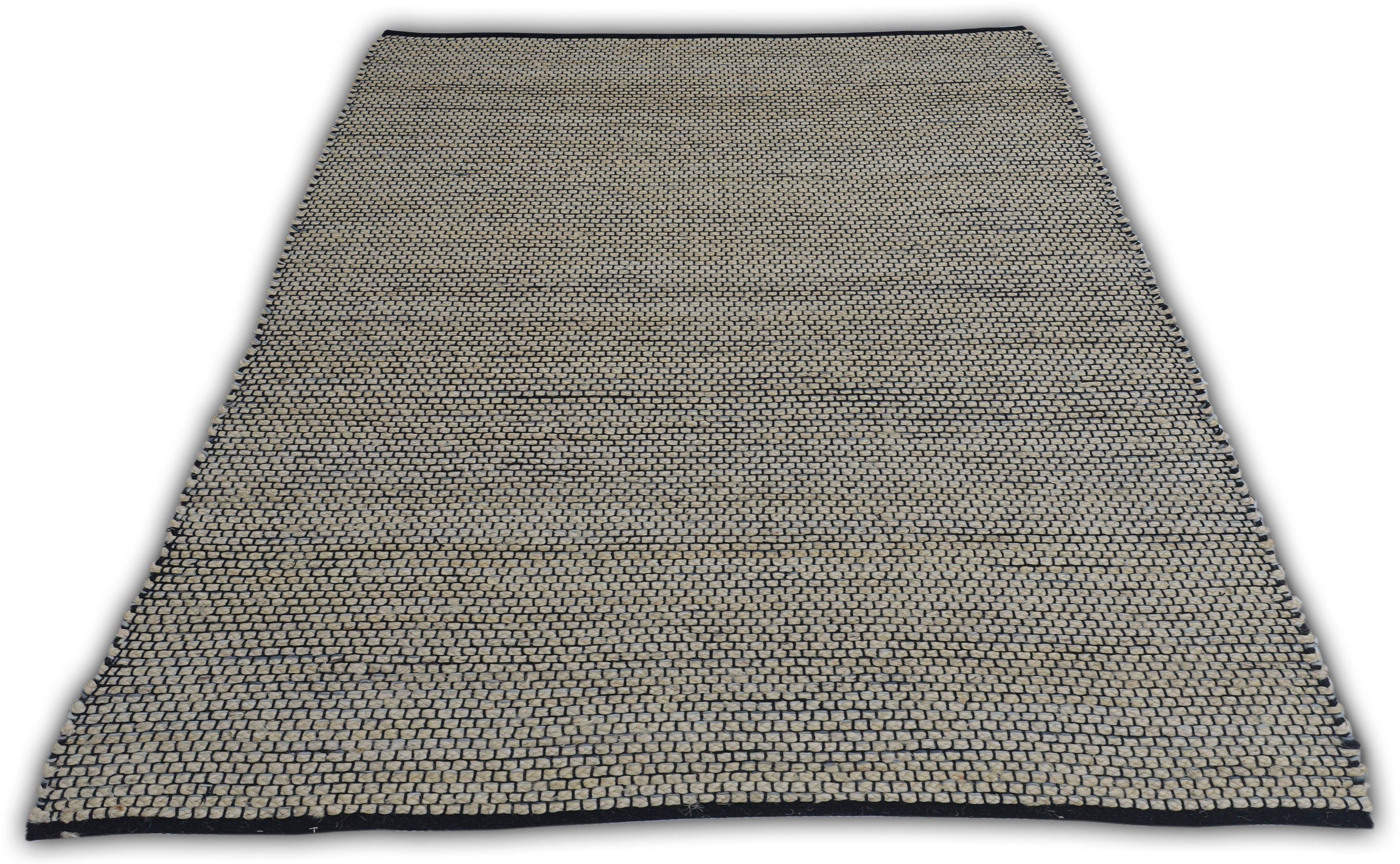 Vinod, anthrazit aus andas, dezente 7 mm, Höhe: fußbodenheizungsgeeignet Jute, Farb-Details, rechteckig, Teppich