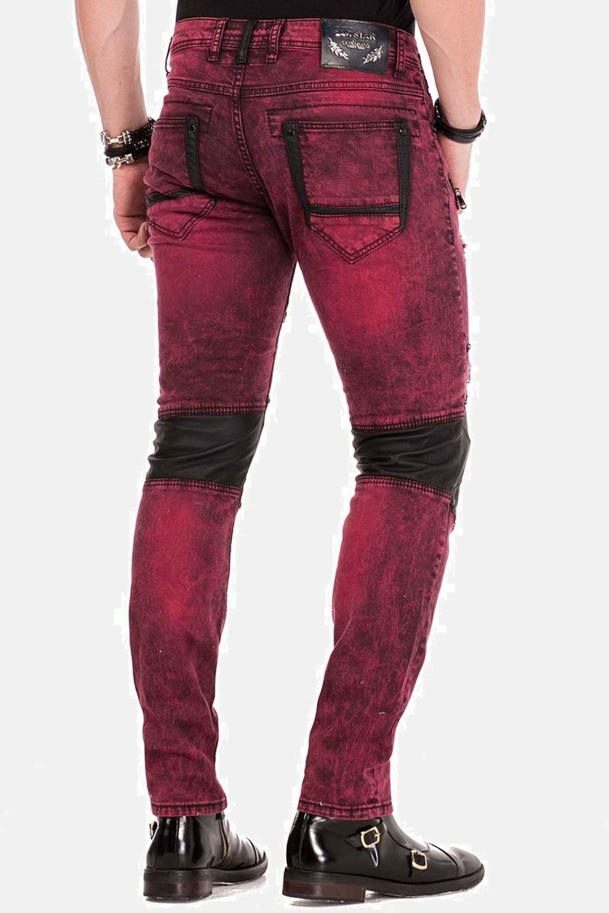 Cipo & Baxx Slim-fit-Jeans Jeans mit Nieten und dekorative Reißverschlüssen, CD-481 – Bild 3 von 5