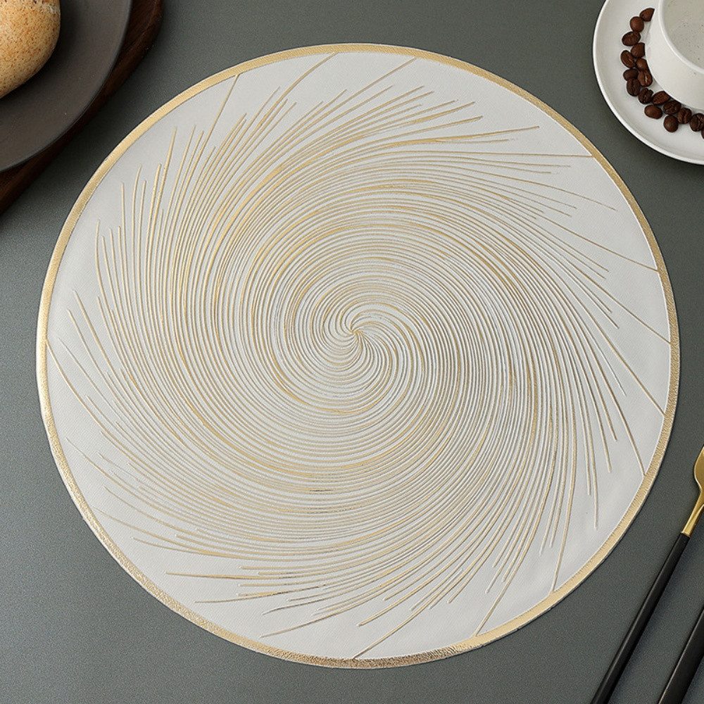 XDeer Platzset 4 stück Tischset, Platzset Rund,Tischsets Abwaschbar Hitzebeständige, Tischmatten 38 * 38 cm Esstisch Zubehör