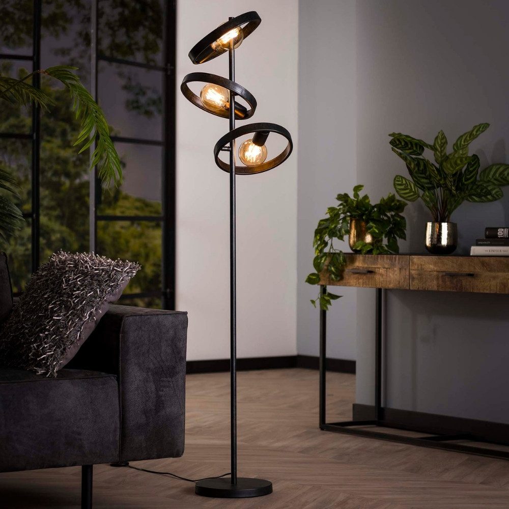 famlights Stehlampe famlights, Stehleuchte Christopher in Schwarz E27