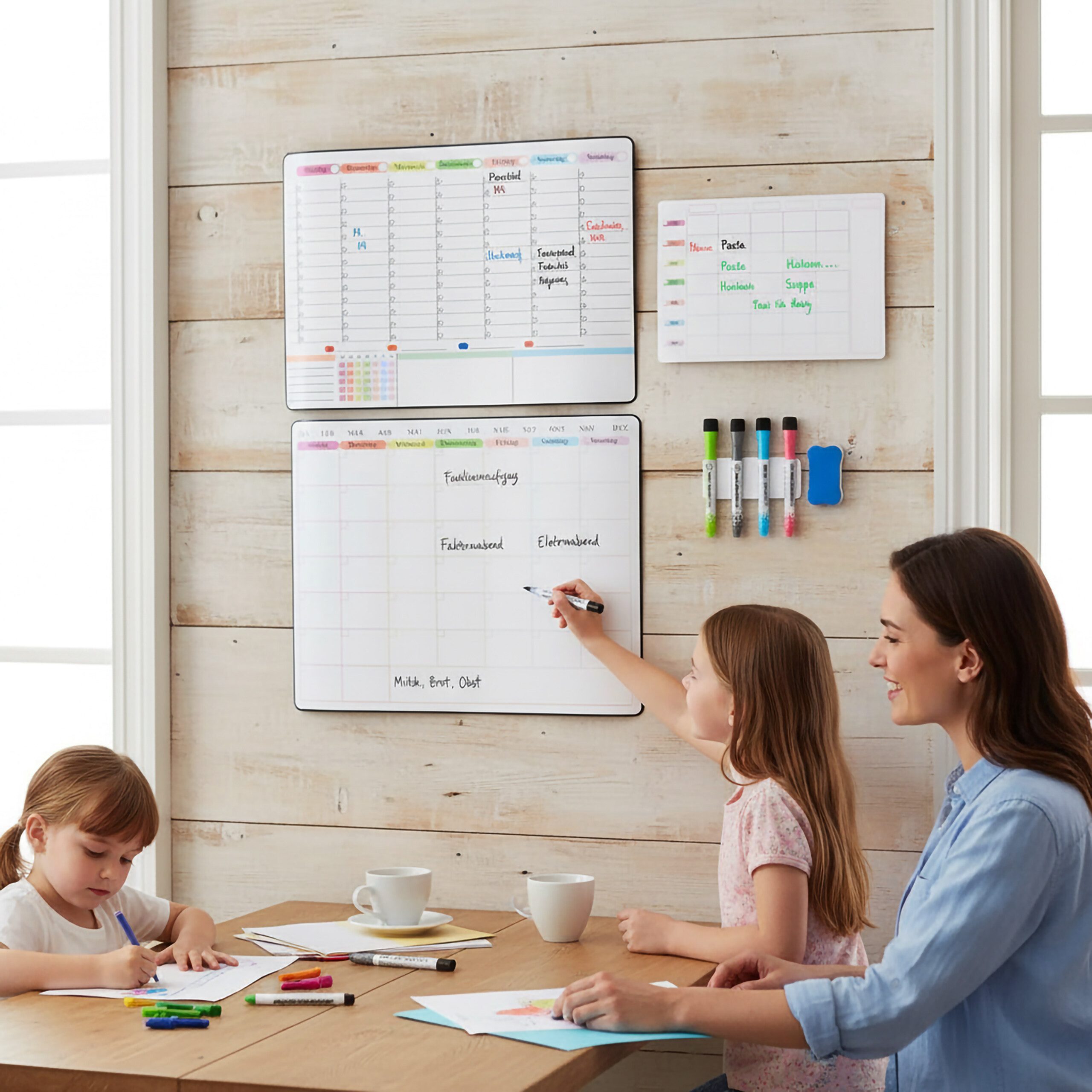 relaxdays Magnettafel Whiteboard für Kühlschrank 3er Set