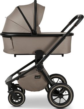 Moon Kombi-Kinderwagen Resea+, mud/black matt, mit Luftreifen