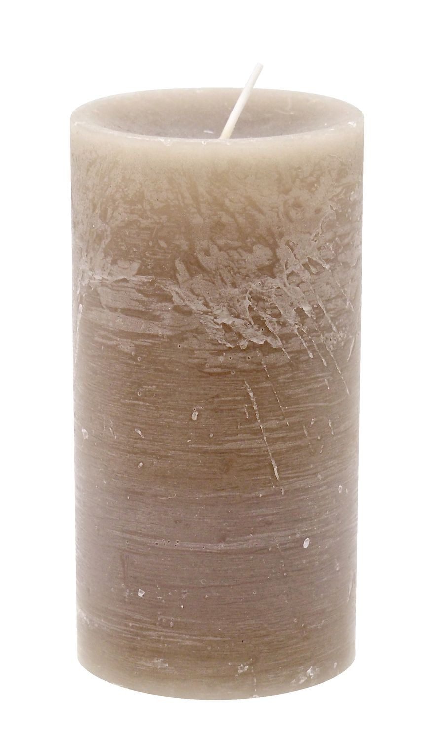 ZauberDeko Rustic-Kerze Rustic Stumpenkerze Taupe Adventskranz günstig online kaufen