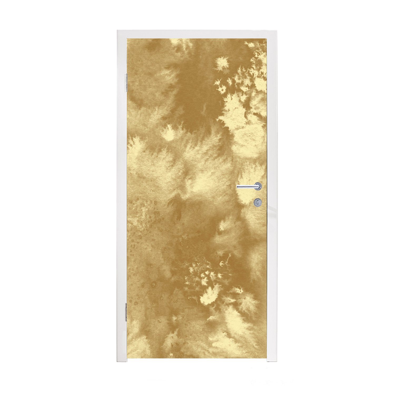 MuchoWow Türtapete Gold - Farbe - Abstrakt, Matt, bedruckt, (1 St), Fototapete für Tür, Türaufkleber, 75x205 cm | Türtapeten