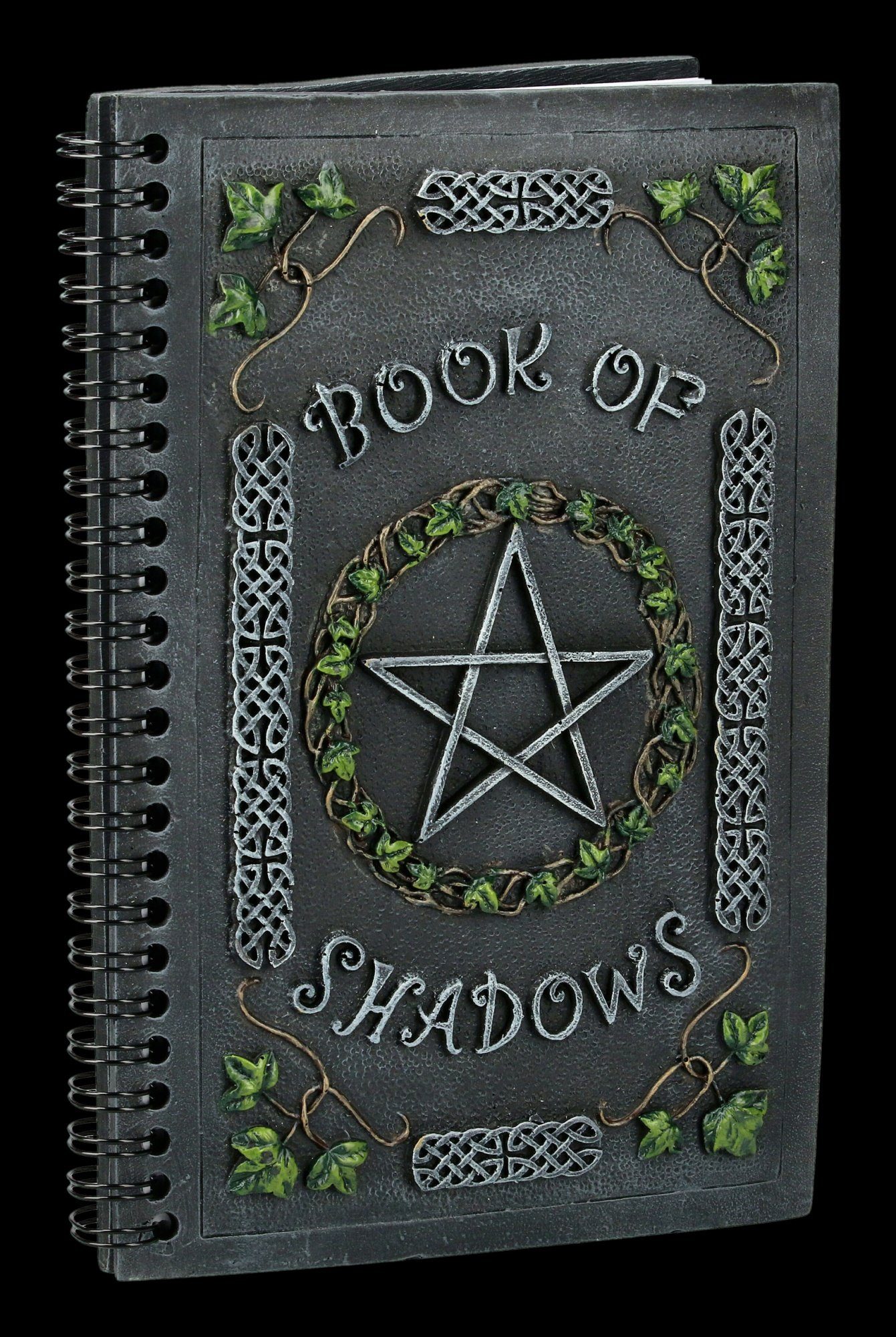 Figuren Shop GmbH Notizbuch Notizbuch mit Efeu - Book of Shadows - Nemesis Now Fantasy Pentagramm