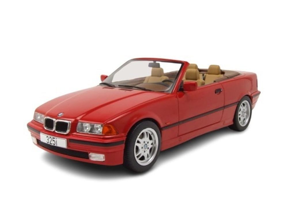 MCG Modellauto BMW 325i Cabrio E36 1996 rot, Maßstab 1:18