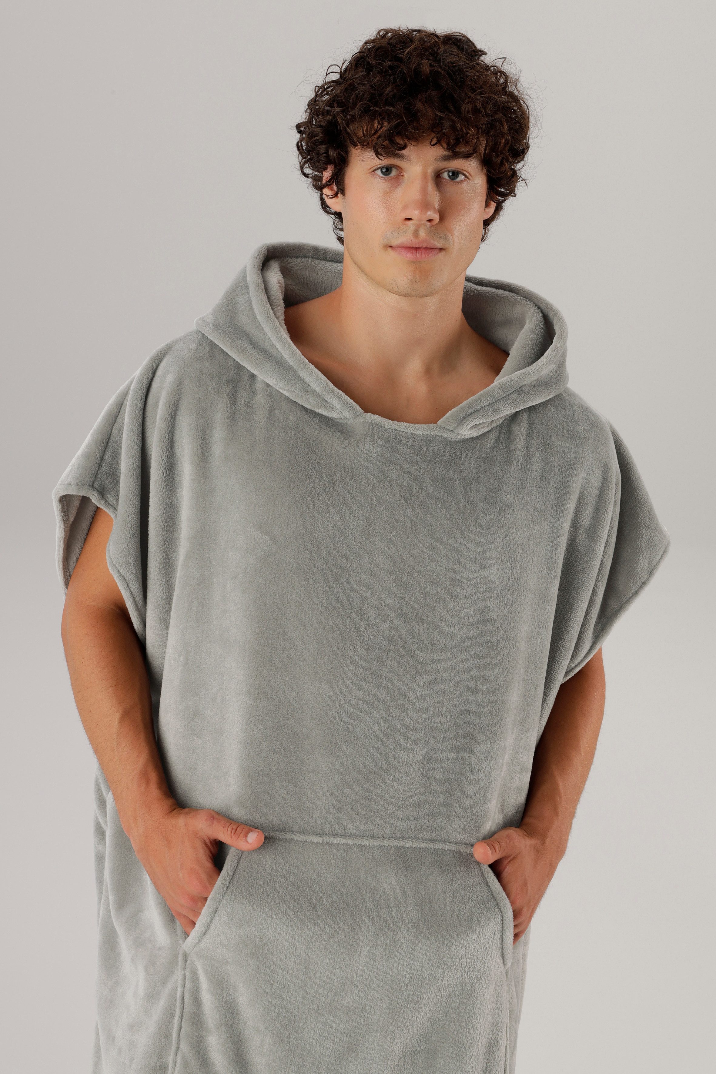 OTTO home Badeponcho Miia, Surfponcho ideal für Sauna, Spa & im Urlaub, Langform, Microfaser, Kapuze, weich und kuschelig, plüsch, Unisex, für Damen und Herren