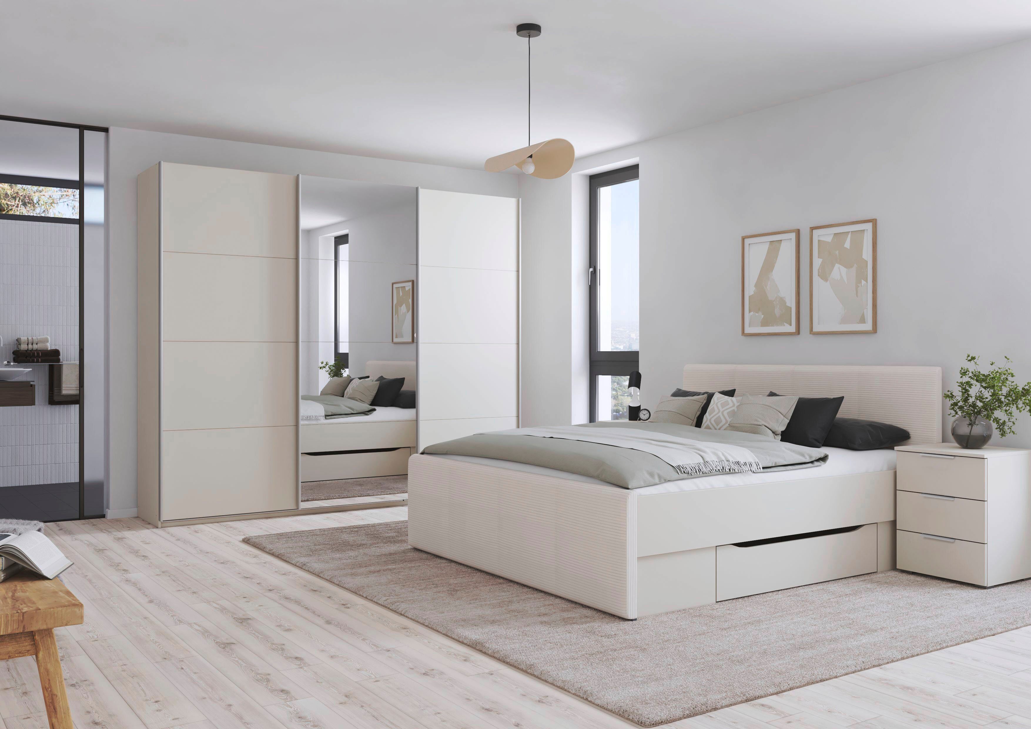 OTTO home Schwebetürenschrank Kleiderschrank Schrank Schlafzimmerschrank Garderobe AGORDO (Breiten 203/271/315/360 cm in drei Griff-Farben - NEU: Farbe SCHWARZ) Top Innenausstattung, in 4 Breiten und 2 Höhen MADE IN GERMANY