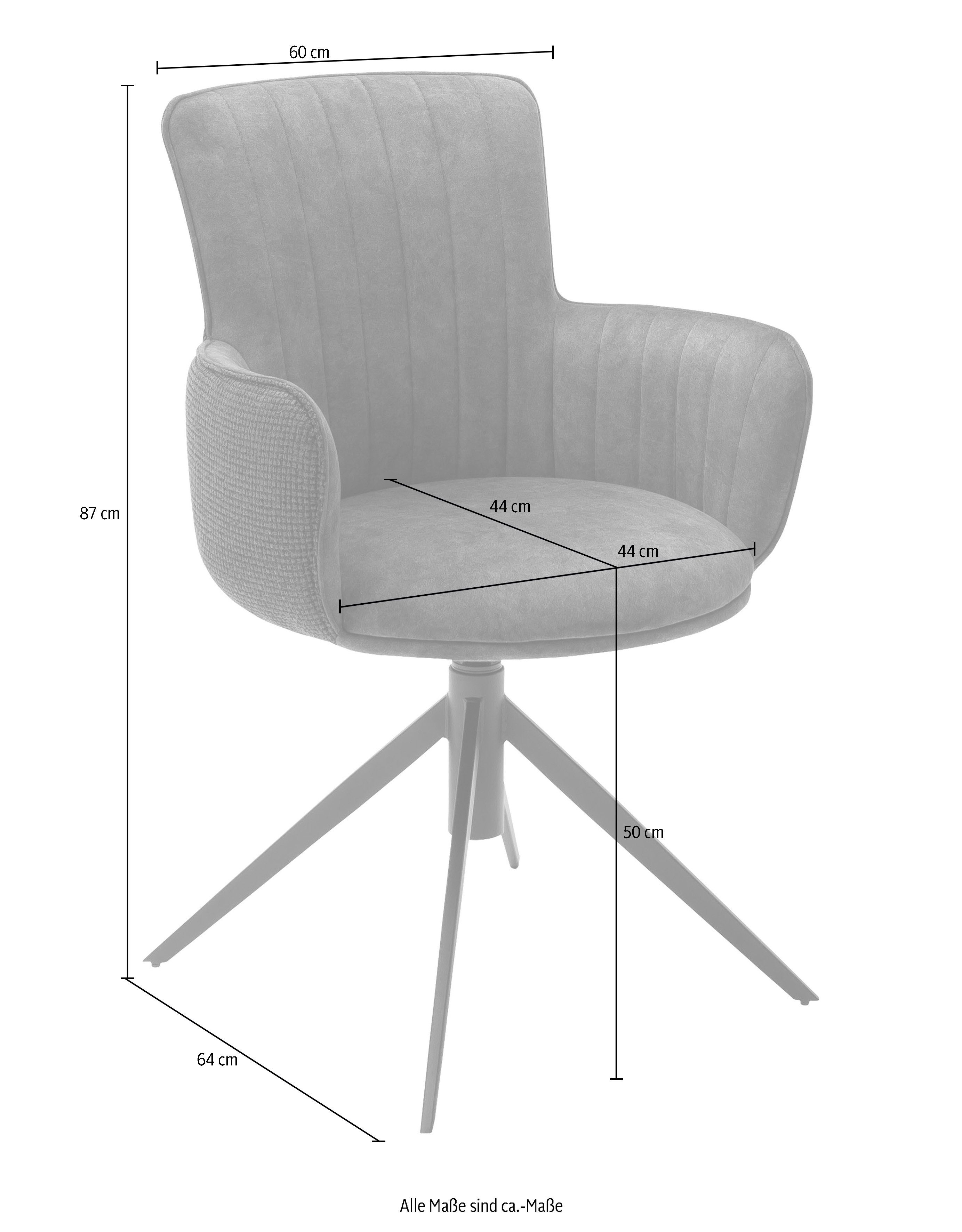 MCA furniture Set, Anthrazit Nivellierung, Anthrazit (Set, | mit 120 bis Esszimmerstuhl 2-er belastbar 360°drehbar Stuhl kg 2 St), Denia