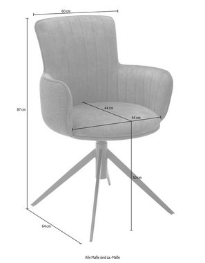 MCA furniture Esszimmerstuhl Denia (Set, 2 St), 2-er Set, Stuhl 360°drehbar mit Nivellierung, belastbar bis 120 kg