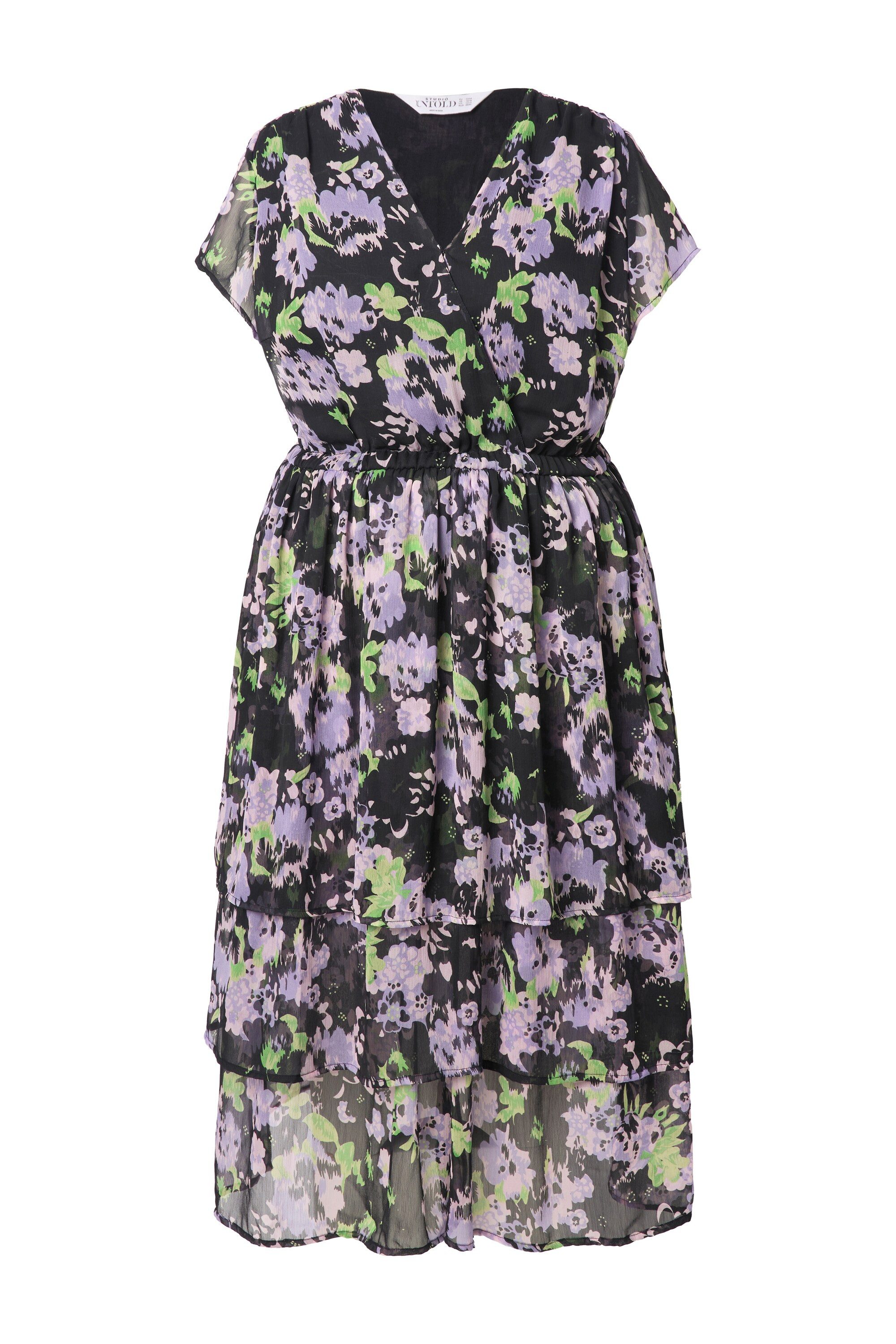 Studio Untold Midikleid Midikleid Chiffon Volants Unterkleid