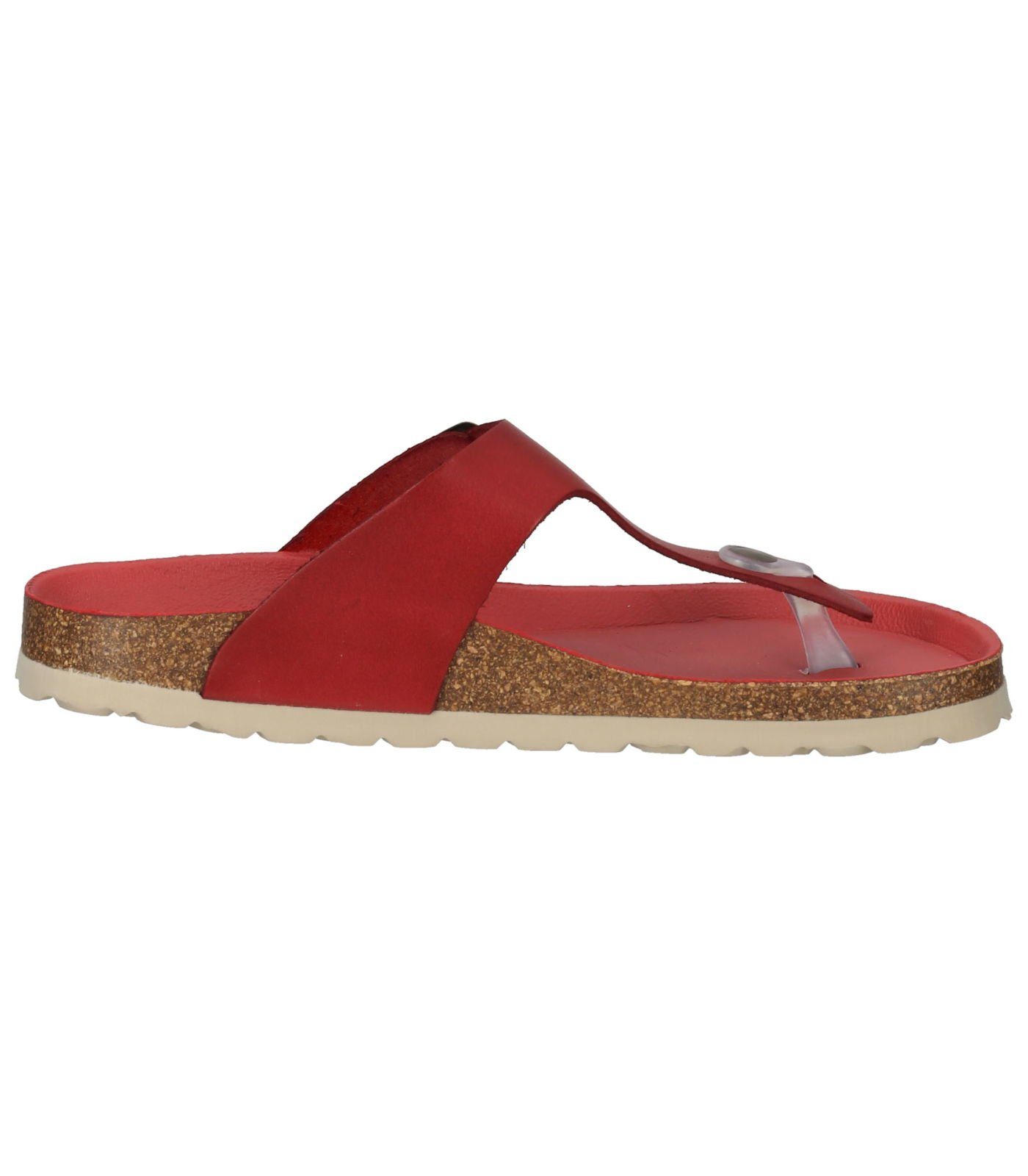 Leder Zehentrenner Comfort Rot COSMOS Pantoletten