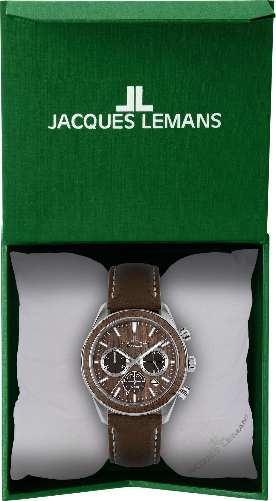 Jacques Lemans Solaruhr Eco Power braun 1-2115B Solar Wood