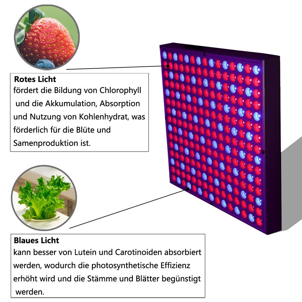 Greenhouse Seeding & Rot 15W Hydroponic, Tent Clanmacy LED Blau Veg Vollspektrum und Grow Indoor für Grow Lampe LEDs Pflanzenlampe Pflanzenlicht Flower, 225 Pflanzenlampe