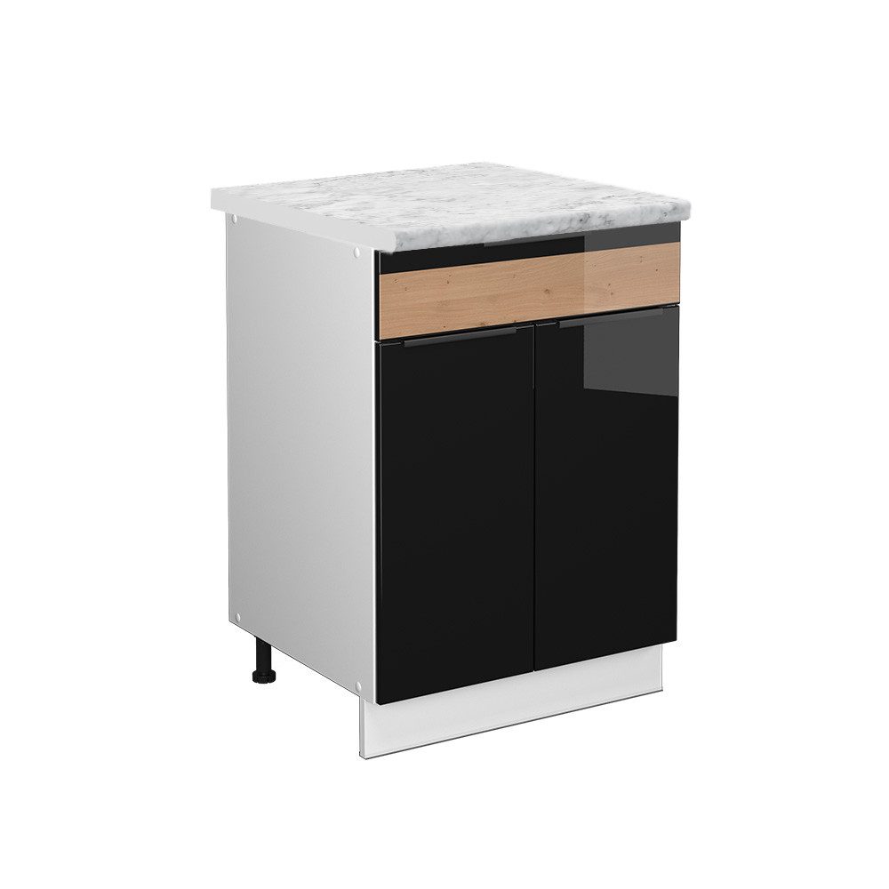 Vicco Unterschrank Fame-Line, Schwarz Eiche hochglanz/Weiß, günstig online kaufen