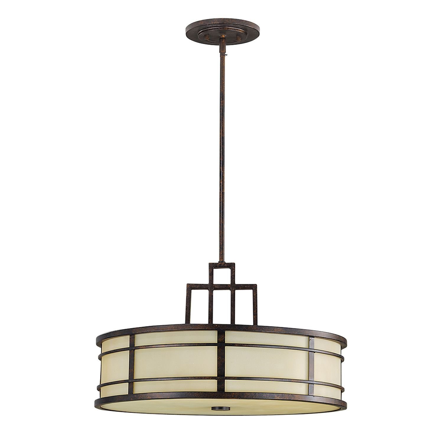 Licht-Erlebnisse Deckenleuchte SHOJI, ohne Leuchtmittel, Deckenleuchte Ø53cm kürzbar Vintage Lampe