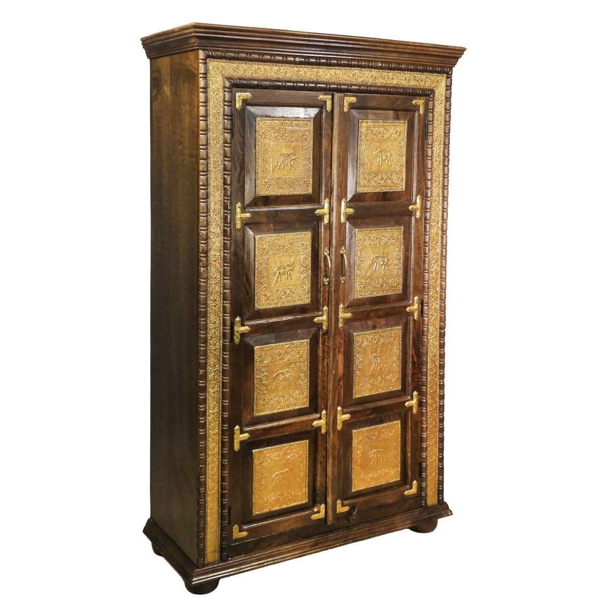 Oriental Galerie Mehrzweckschrank Braun Gold Schrank Vanita Indien 180 cm