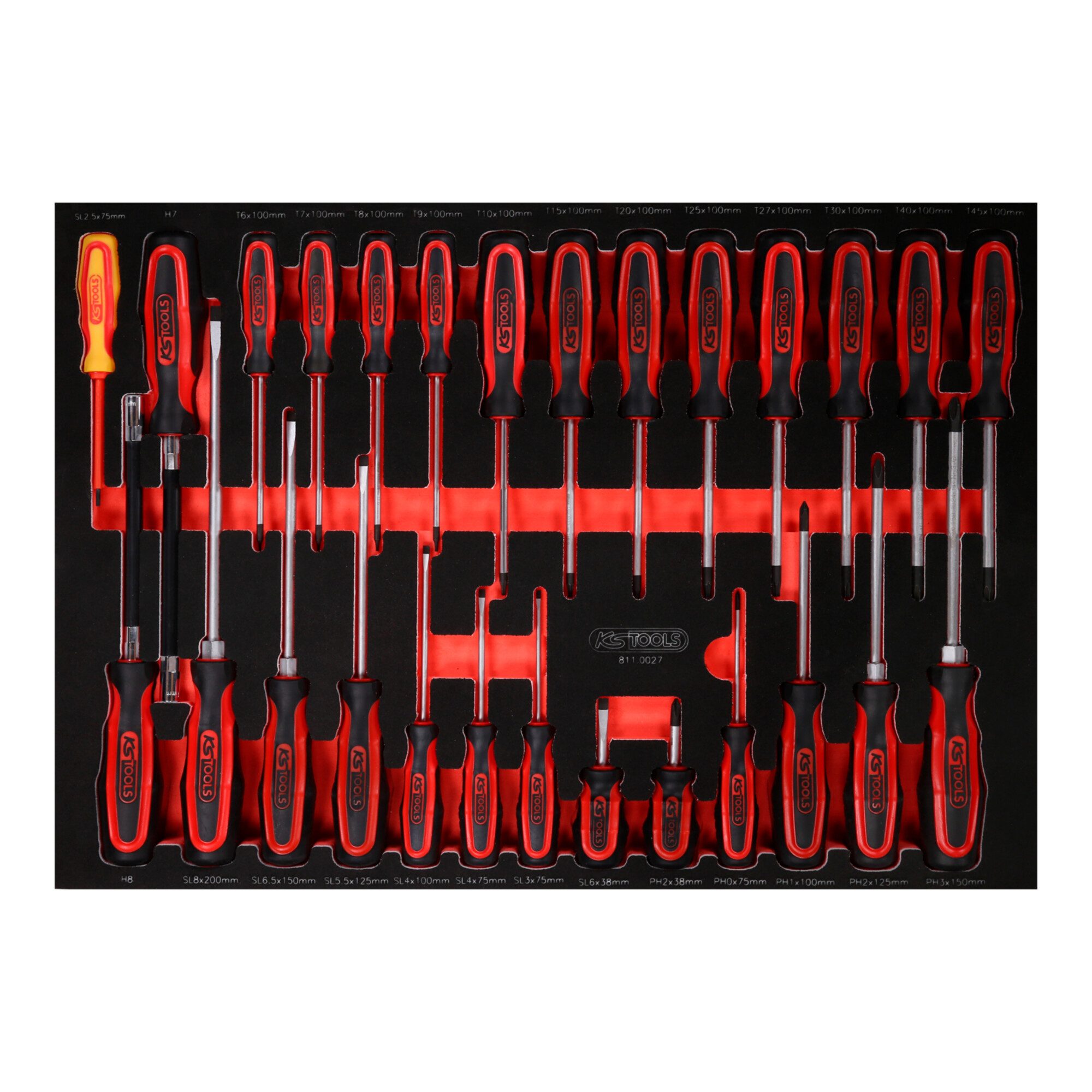 KS Tools Bit-Schraubendreher KS Tools Schraubendreher-Satz in Schaumstoffeinlage, 27-tlg