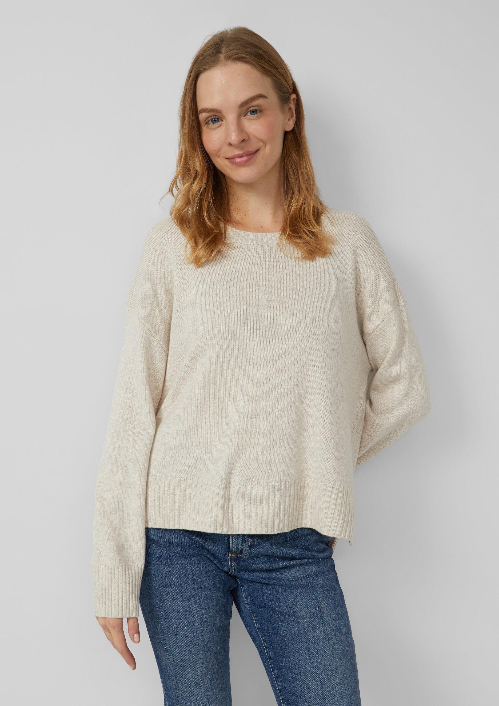 s.Oliver Longpullover Strickpullover Strickpullover mit Seitenschlitzen