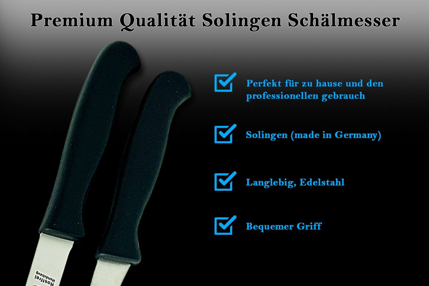 SMI Obstmesser 2 Stück Schälmesser Solingen Gemüsemesser Obstmesser gebogen / gerade – Bild 5 von 5
