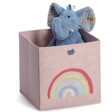 Zeller Present Aufbewahrungsbox Aufbewahrungsbox Vlies Rosy Rainbow (Stück, 1 St., 1 Faltbox Motiv Regenbogen Rosa), Kinderzimmerzubehör Ordnungsbox