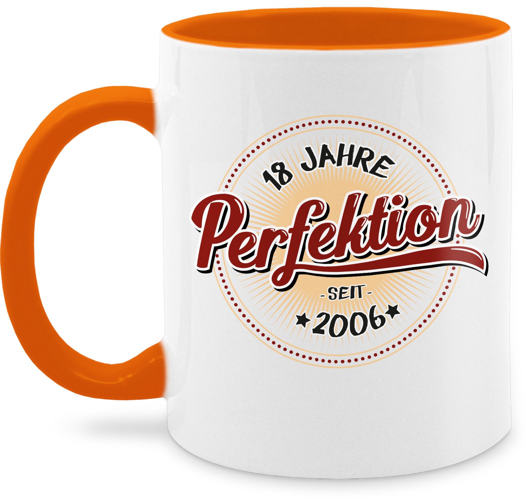 Shirtracer Tasse Achtzehn Jahre Perfektion seit 2006, Keramik, 18. Geburtstag Tasse