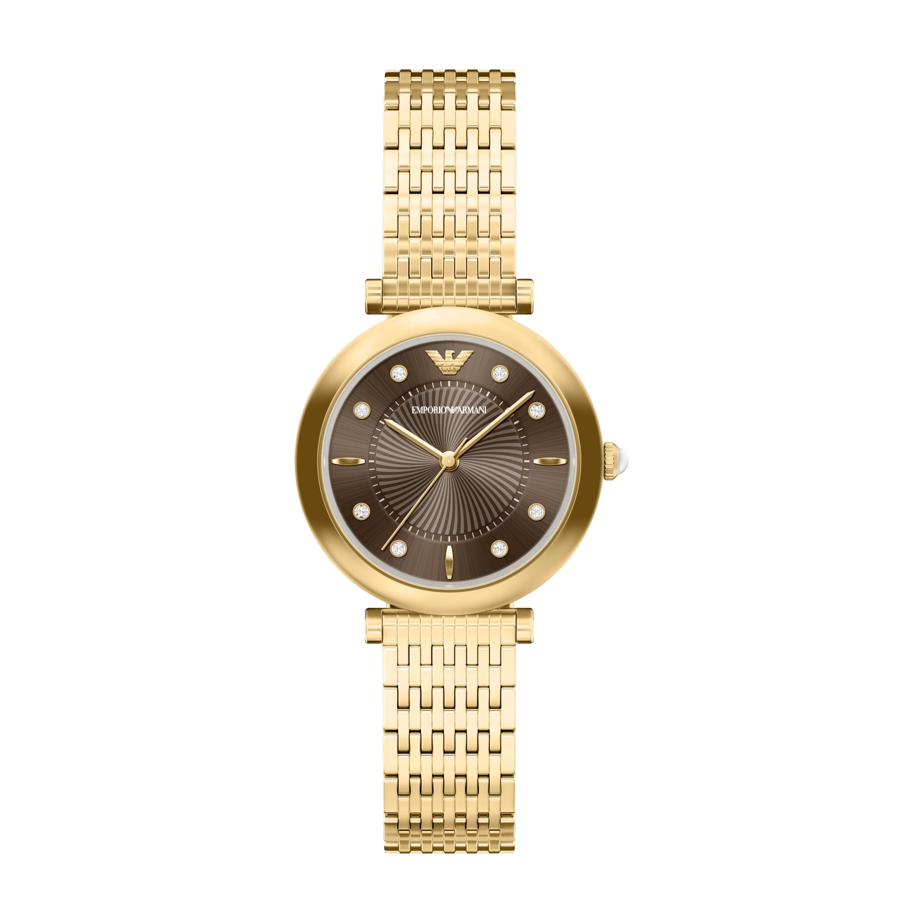 Emporio Armani Quarzuhr AR11810, Armbanduhr, Edelstahlarmband, analog, Glassteine