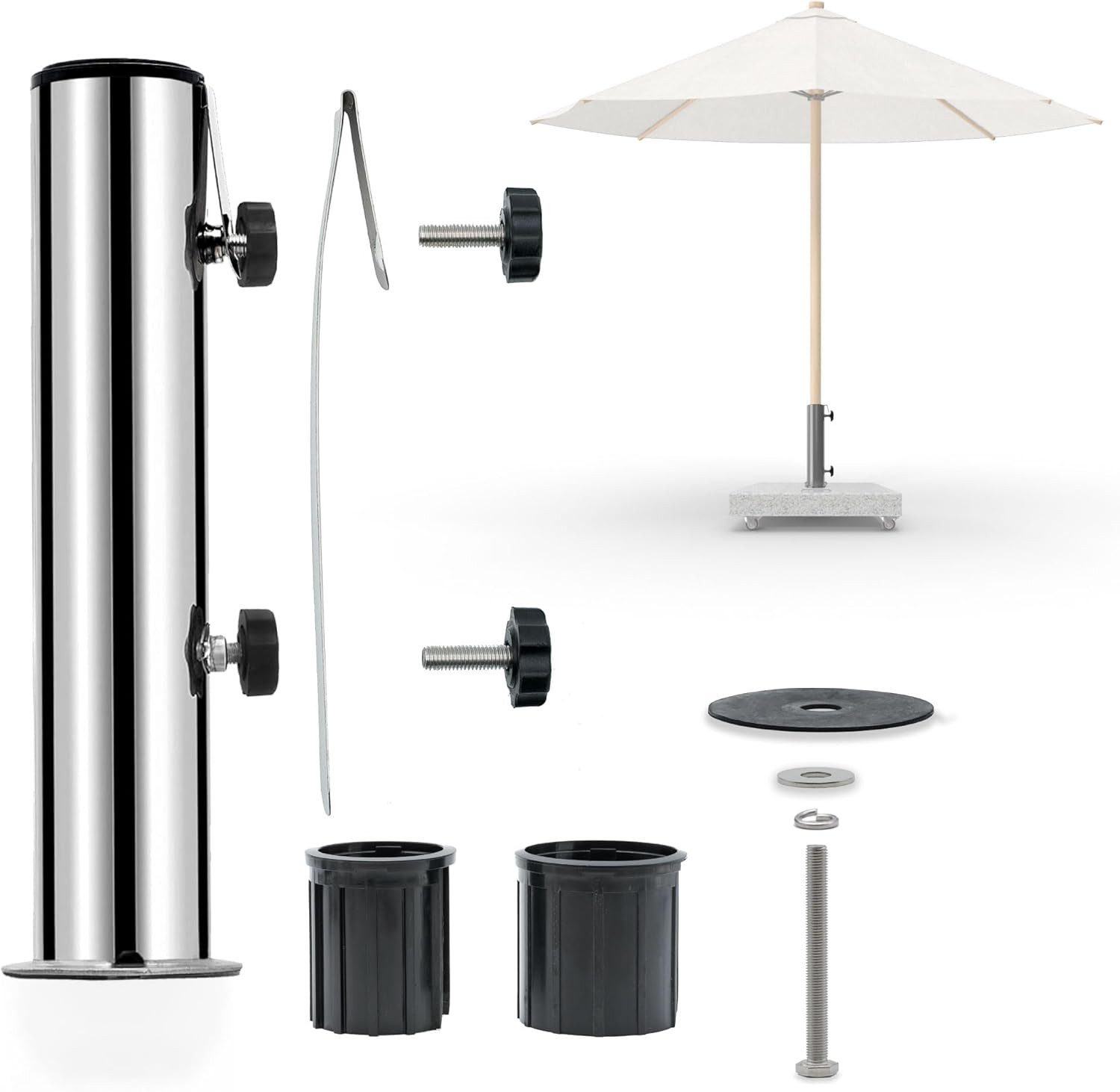 osoltus Schirmhalter osoltus Edelstahl Universal Standrohr zu Granit Schirm günstig online kaufen