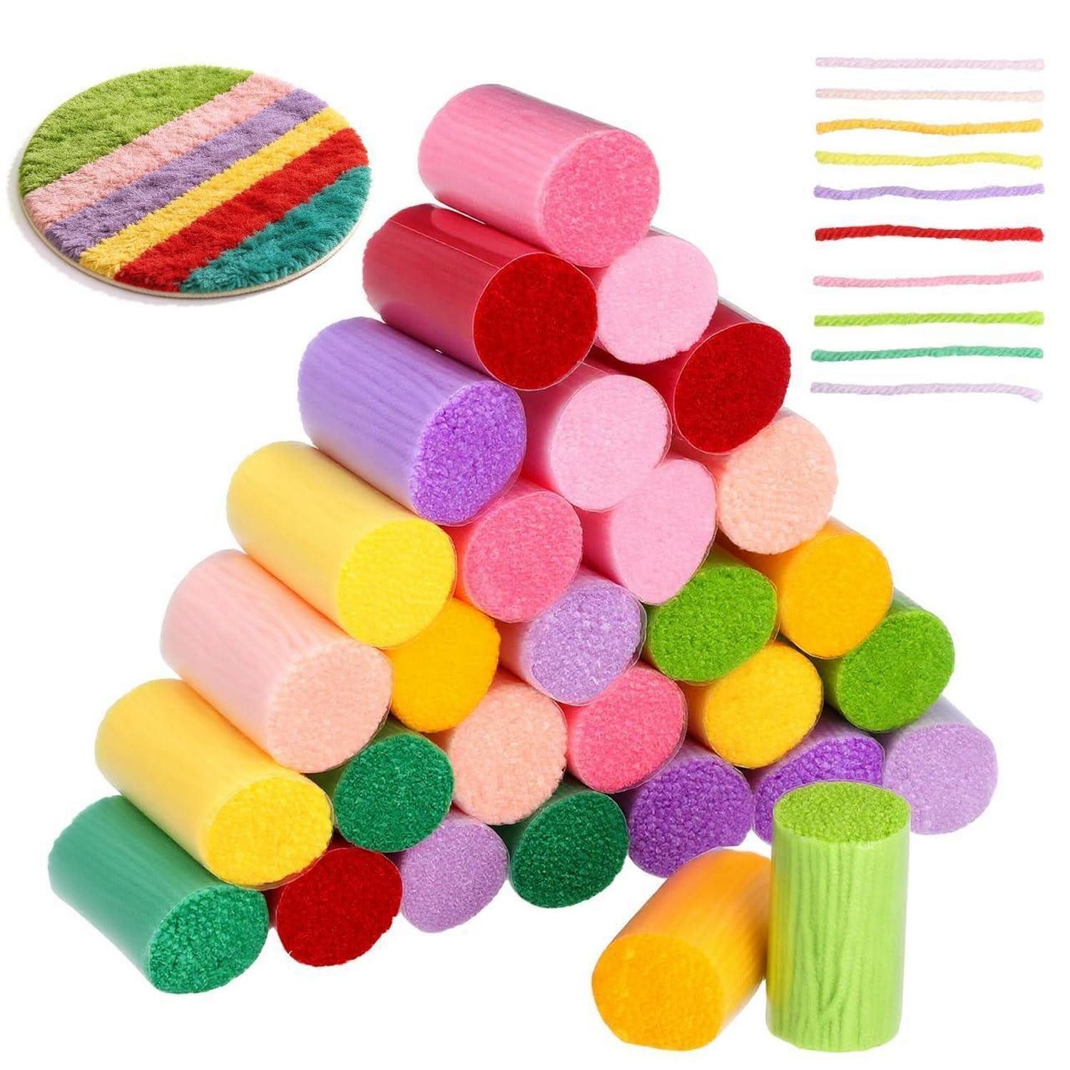 LuxusKollektion Knüpf-Set 30 Farben Acrylgarn Bastelgarn